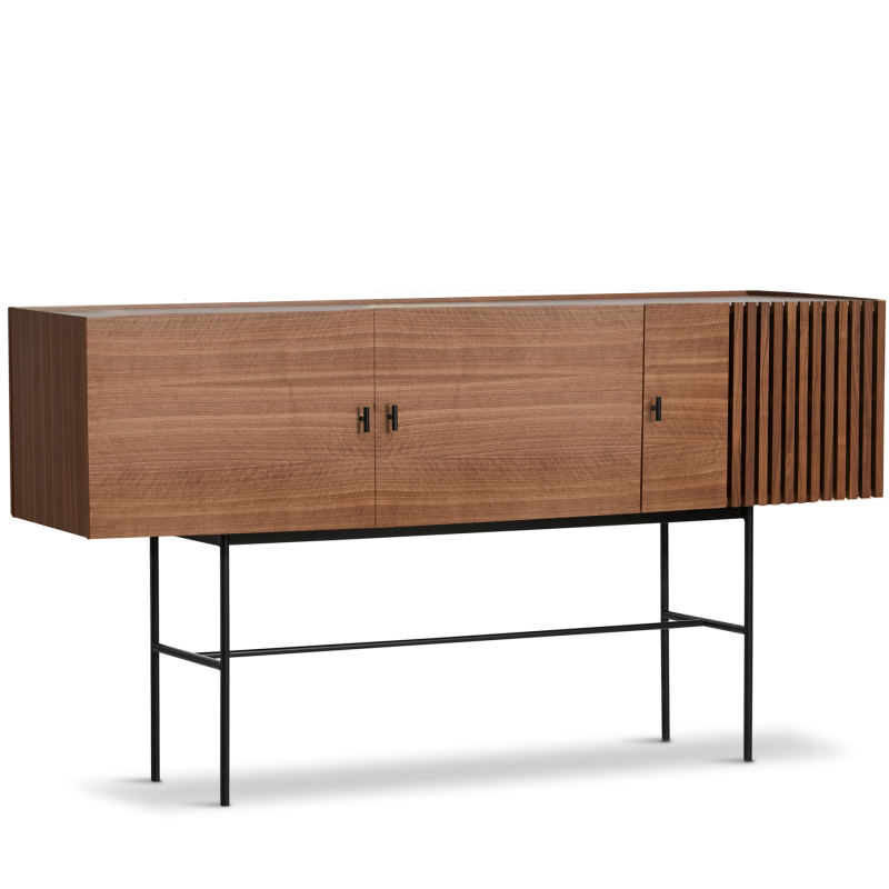 Woud Array Valnød Skænk - Elegant og Gennemsigtig Design