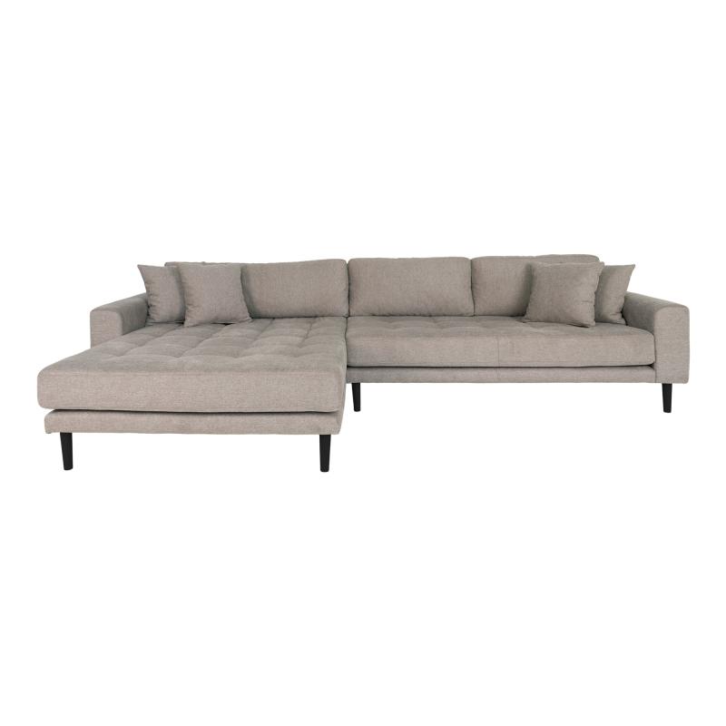 Lido Lounge Sofa - Venstrevendt Stone med 4 puder & ben