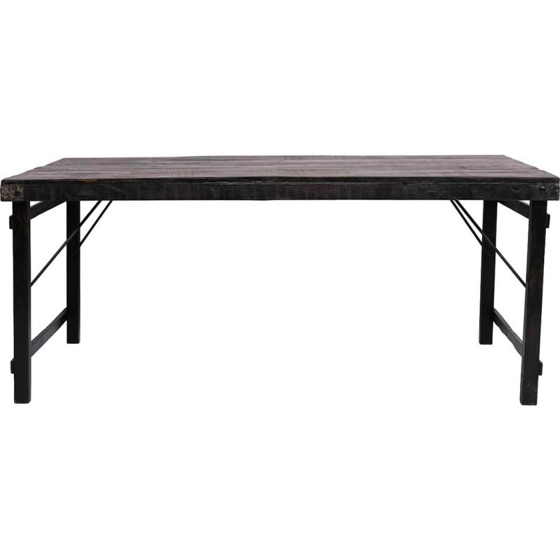 Rustikt Spisebord i Genbrugstræ – Elegant Sort 180 cm