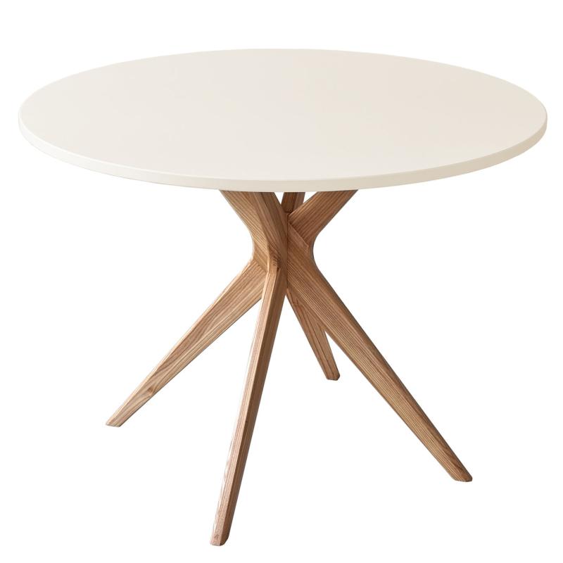 Jubi Bold Rundt Spisebord 100 cm i Kalk Hvid - Perfekt til 6!