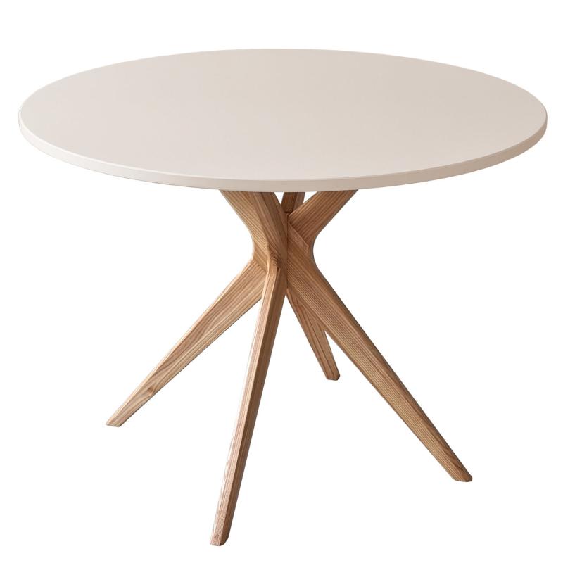 Jubi Bold Rundt Spisebord 100 cm - Brun og Beige Elegance