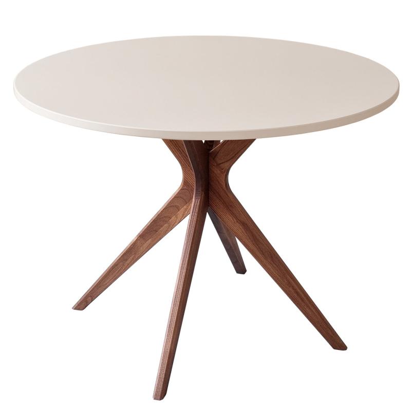Rundt spisebord Jubi Bold 100 cm – Beige og Brun tilbud!
