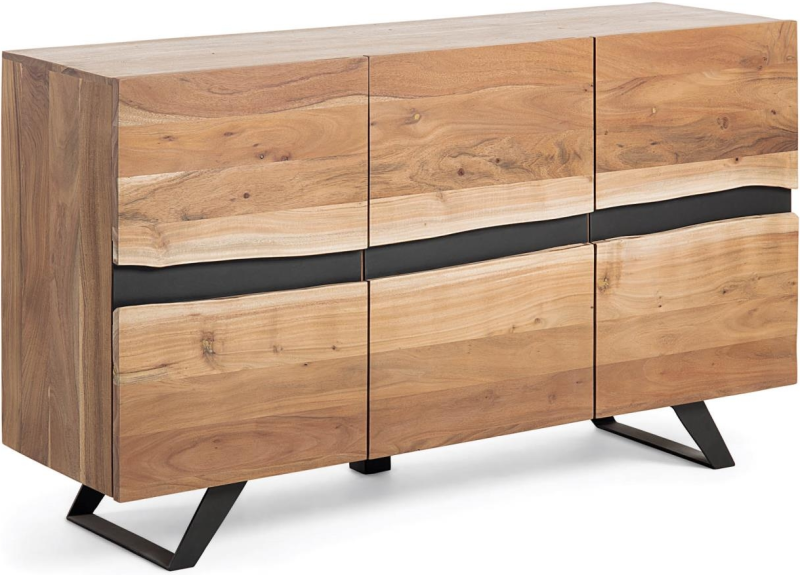 Elegant Uxia Skænk i Natur/Sort – Massivt Træ Design