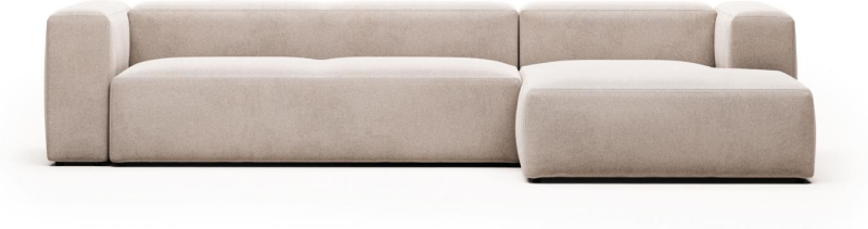 Beige Højrevendt Chaiselongsofa i Blok-design - Elegance