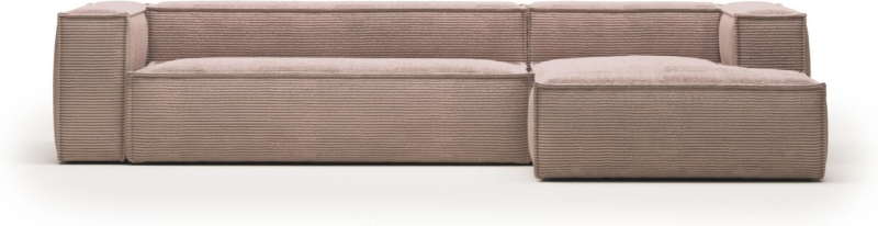 Lyserød Højrevendt Chaiselong Sofa fra Kave Home