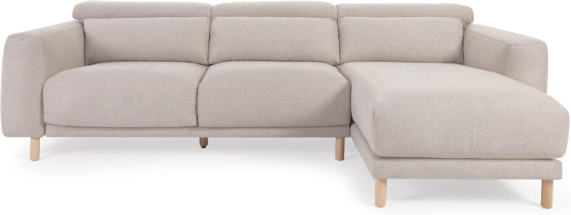 Beige Højrevendt Chaiselong Sofa fra Kave Home