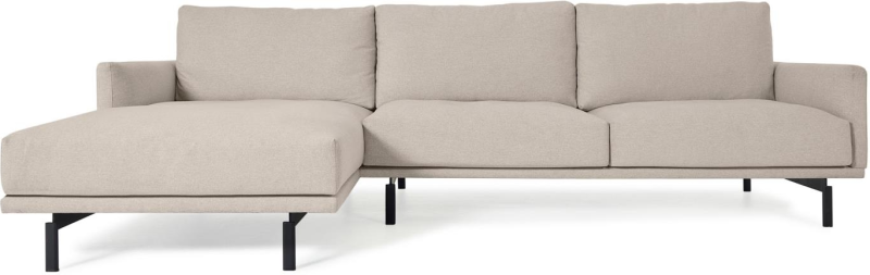 Beige Galene 3-personers sofa med venstrevendt chaiselong