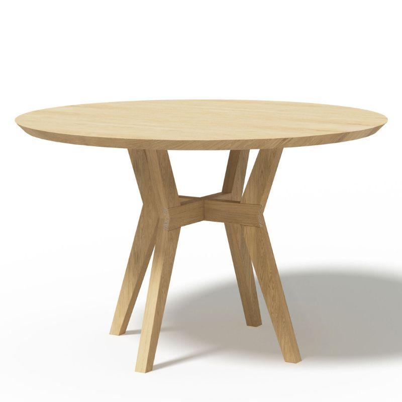 Elegant Piko Rundt Spisebord i Massiv Egetræ - Tilbud!