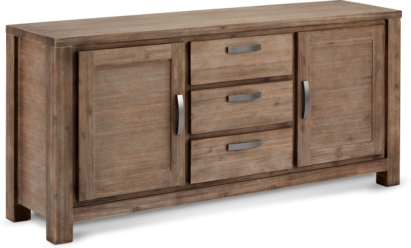 Brun Boston, Med 2 åger, H85x180x45 , Akacietræ Skænk - 5714365004584