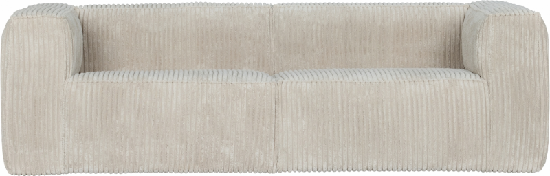 Natur Fløjl Sofa til 3,5 Personer – Stilfuld Elegance