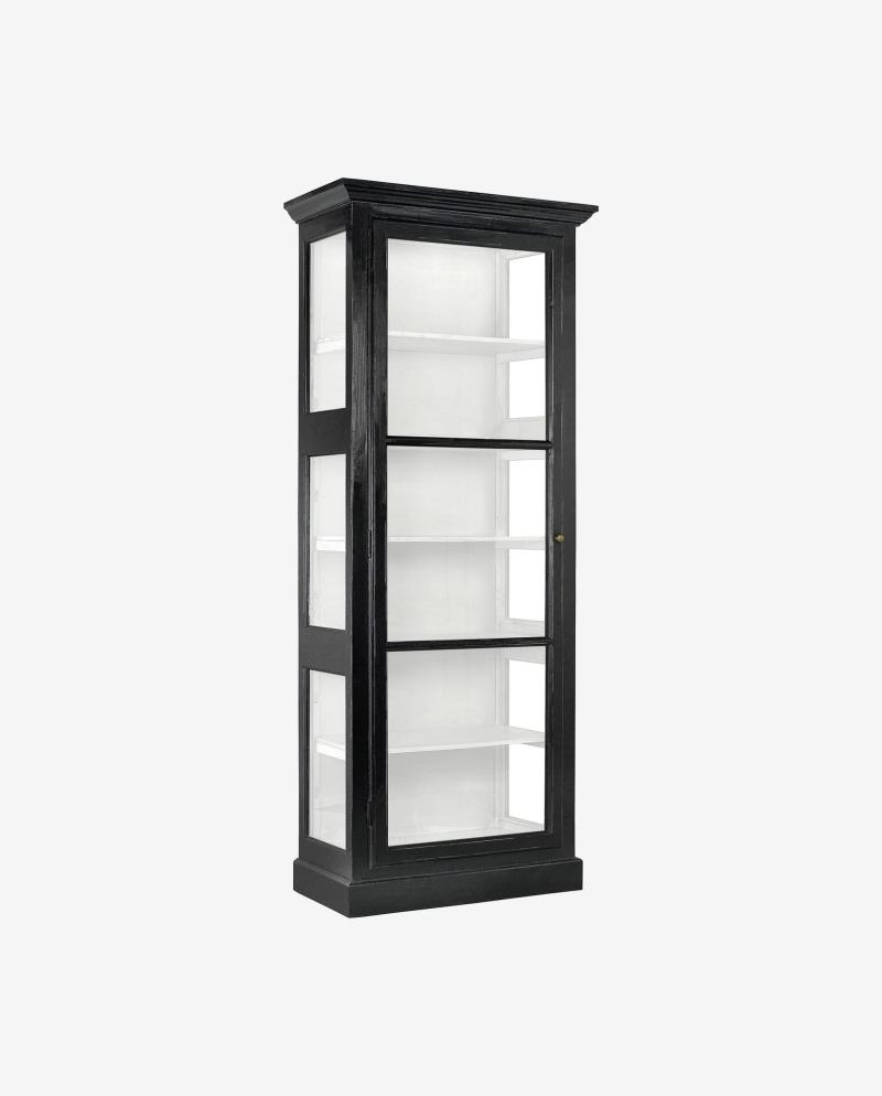 Elegant Vitrineskab i Træ med Håndmalet Ramme - Klassisk Design