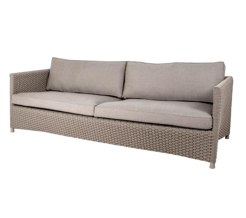 Cane-line Diamond loungesofa til 3 personer i taupe farve