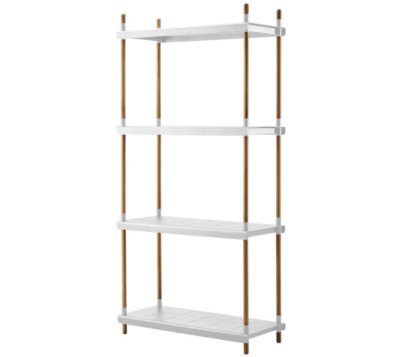 Cane-line Frame Reolsystem i Hvid Aluminium og Teak