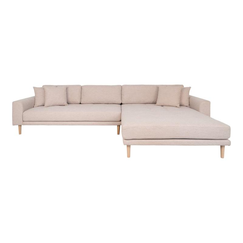 Højrevendt Lido Lounge Sofa i Sand – Komfort og Stil til Hjemmet