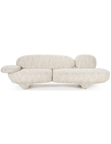Jayden 3-personers sofa i beige ruflet polyester - stilfuld komfort