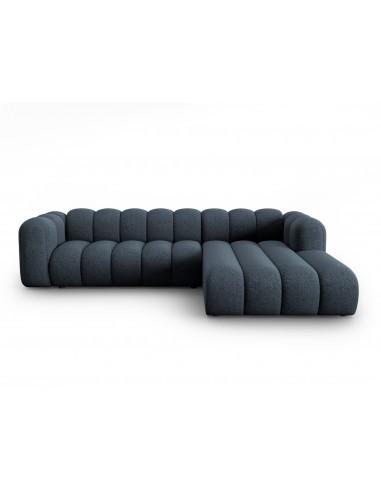 Moderne Sortblå Chenille Chaiselong Sofa - Lupine Design