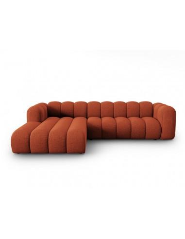 Moderne Venstrevendt Chaiselong Sofa i Terracotta Chenille