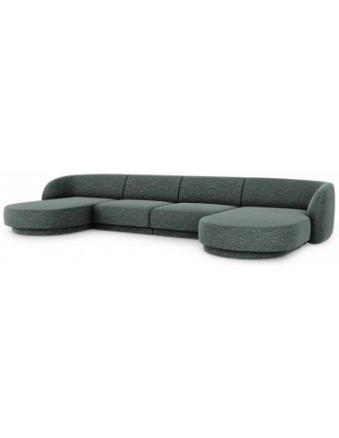 Miley U-sofa i petroliumsfarvet chenille – moderne stil!