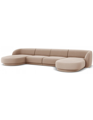 Miley U-sofa i cappuccino velour - Moderne design