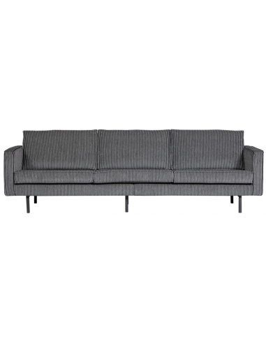 Moderne 3-personers sofa i sortgrå polyester – Rodeo