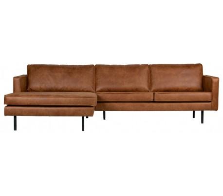 Moderne Rodeo Sofa med Venstrevendt Chaiselong i Cognac Læder