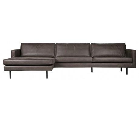 Moderne Vintage Sort Sofa med Chaiselong - Rodeo Design
