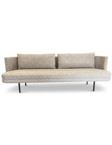 Zilt 3-personers sofa - Elegant metal og tekstil i sortgråbrun