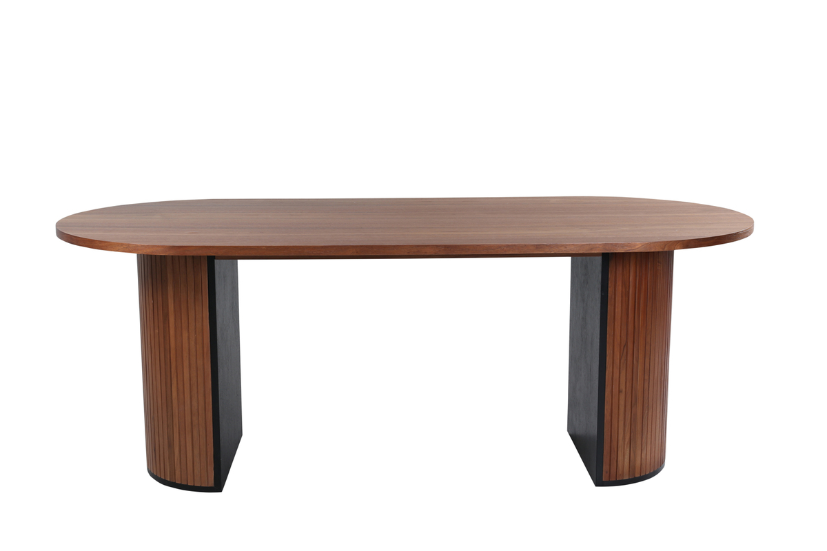 Natur Bianca Oval Valnøddefarvet Finr 200x90 Venture Design Spisebord - 7350118418185