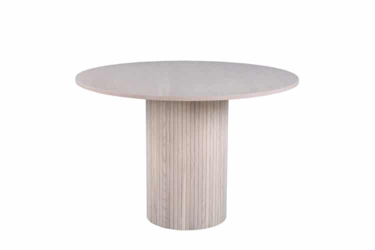 Hvid Bianca Rund Kalket Finr Ø110 Venture Design Spisebord - 7350118418208