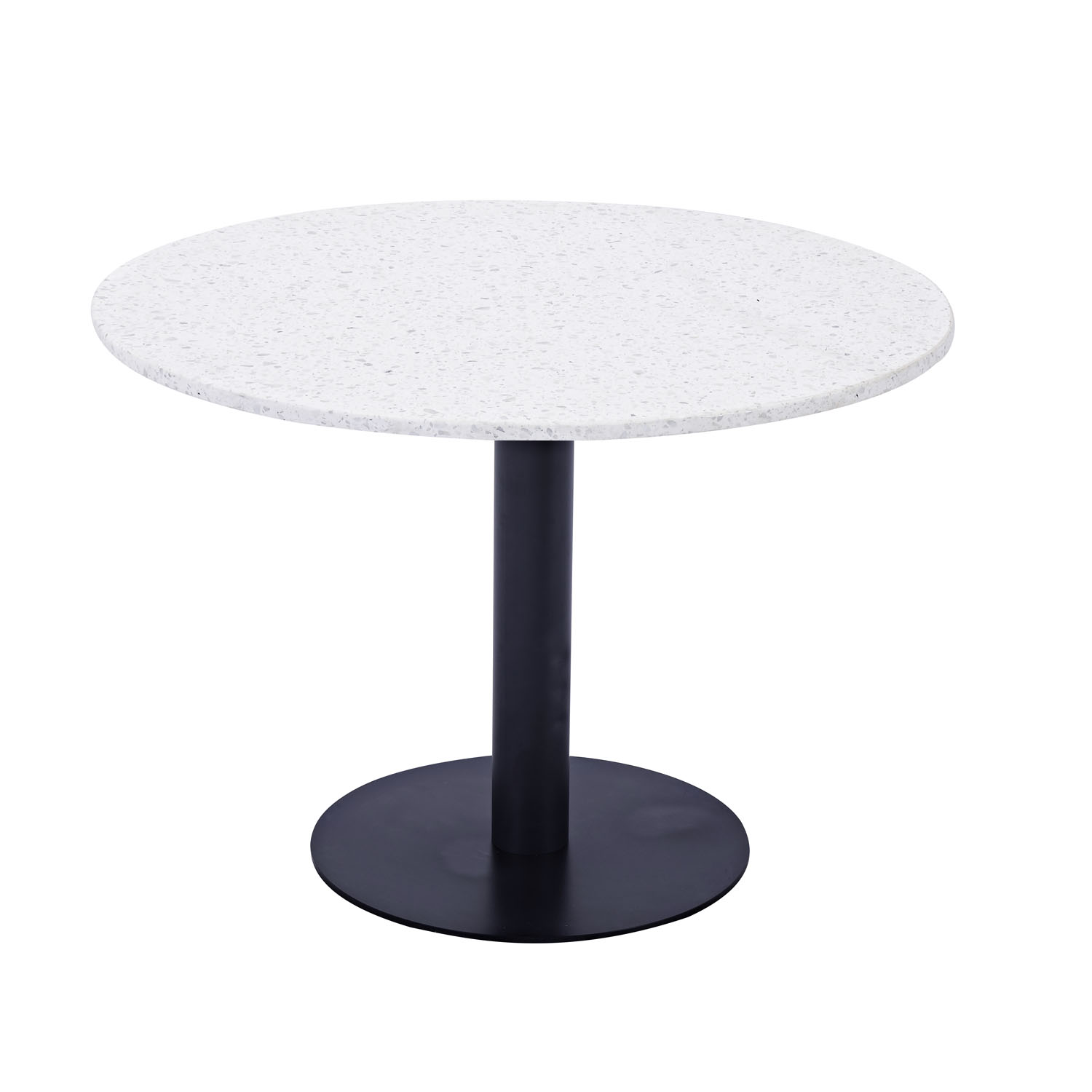 Hvid Razzia Terrazzo Sort Metal Ø106 Venture Design Spisebord - 7350107087156