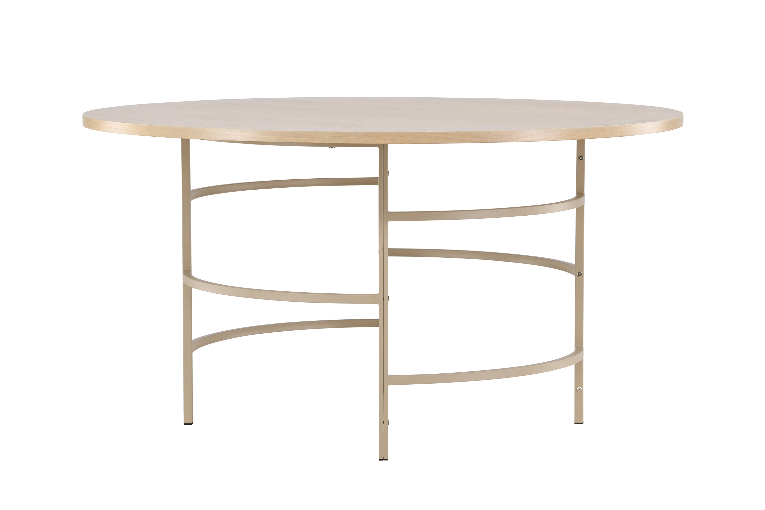 Hvid Copenhagen Rund Vasket Mdf Beige Metal Ø140 Venture Design Spisebord - 7340220833198