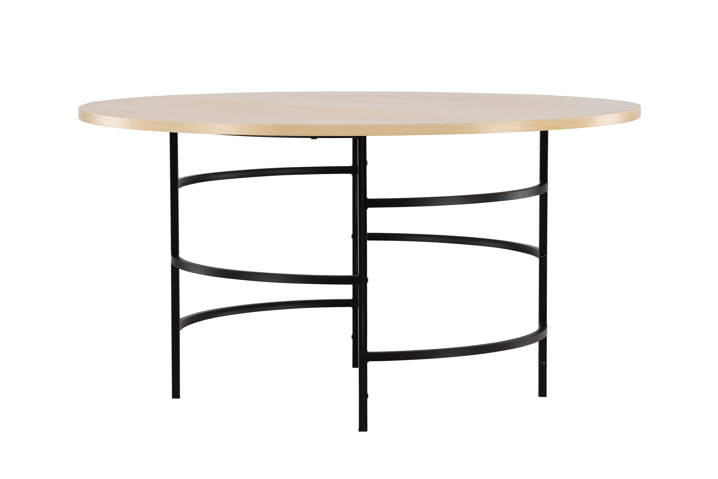Hvid Copenhagen Rund Vasket Mdf Sort Metal Ø140 Venture Design Spisebord - 7340220833204