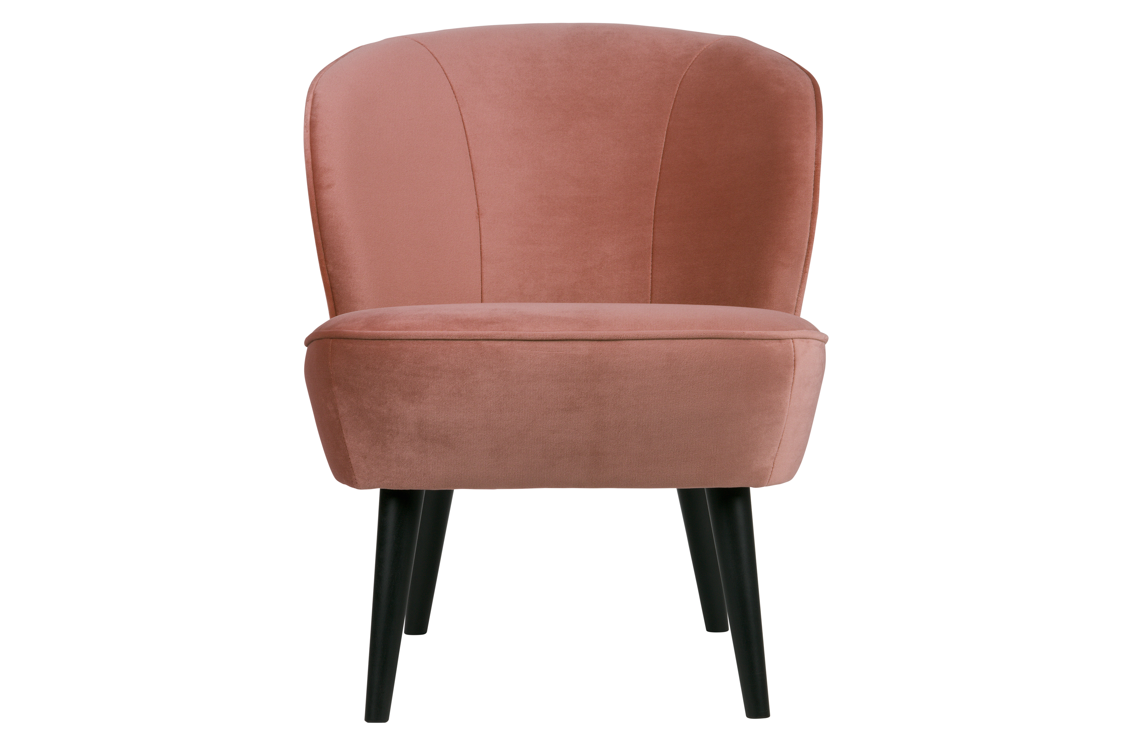 Rosa Sara Gammel Polyester Fløjl Træ Woood Lænestol - 8714713085903
