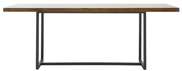 Sort Kant Mørkebrun H74x90x200 Mangotræ Metal House Doctor Spisebord - 5707644517998