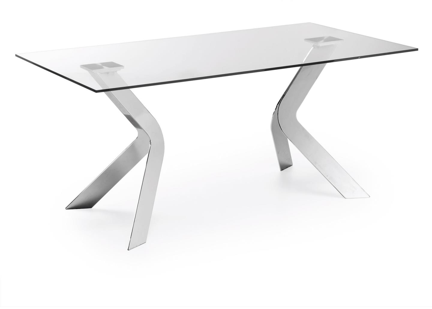 Klar/Sølv Westport Klar Sølv H76x180x90 Glas Kave Home Spisebord - 8433840018683