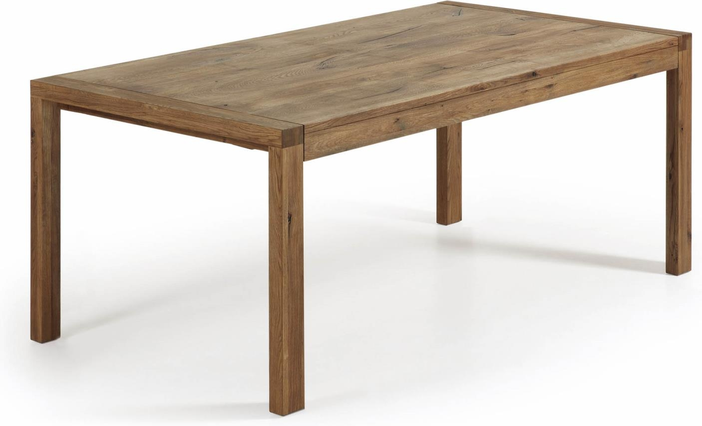 Mørk Natur Briva Med Udtræk H77x180x90 Egetræ Kave Home Spisebord - 8433840454009
