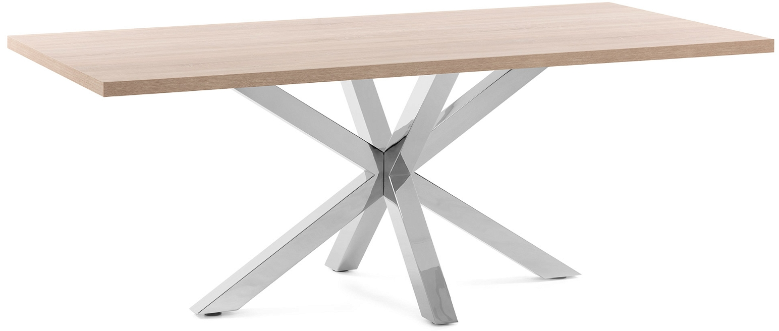 Natur/sølv New Argo Natur Sølv H78x160x100 Kave Home Spisebord - 8433840546780