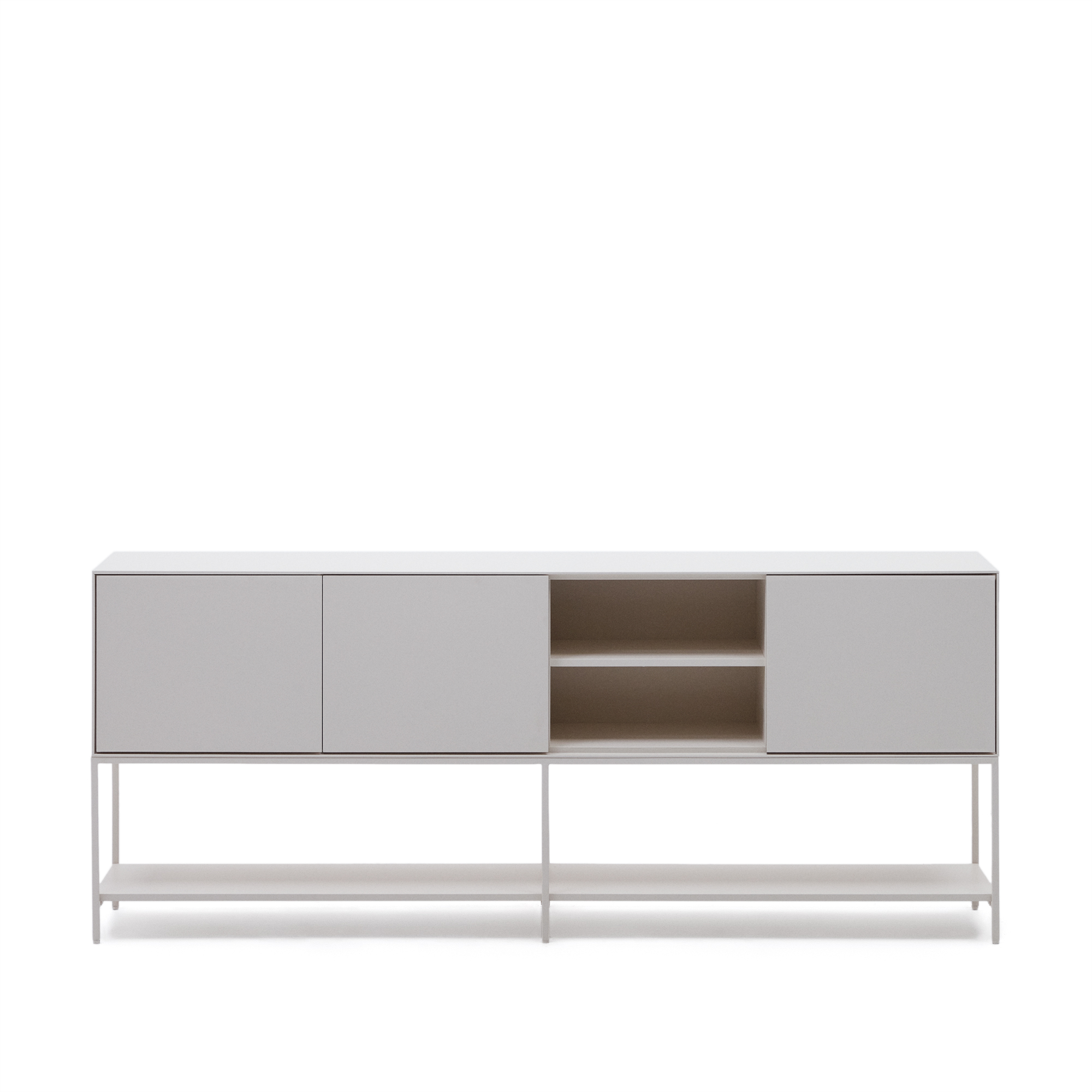 Hvid Vedrana Låger Hylder Mdf Stål Laforma Skænk - 8433840878416