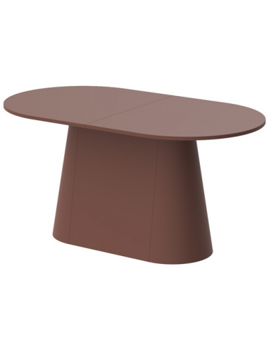 Capitol Ovalt Med Udtræk Mdf 160 208 Mat Bordeaux Spisebord
