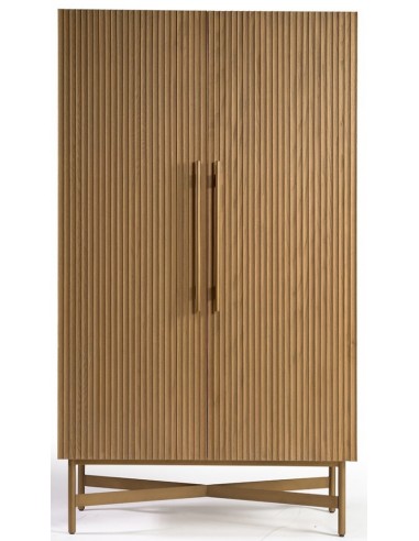 Egetræ Metal H210 Antik Guld Vitrineskab