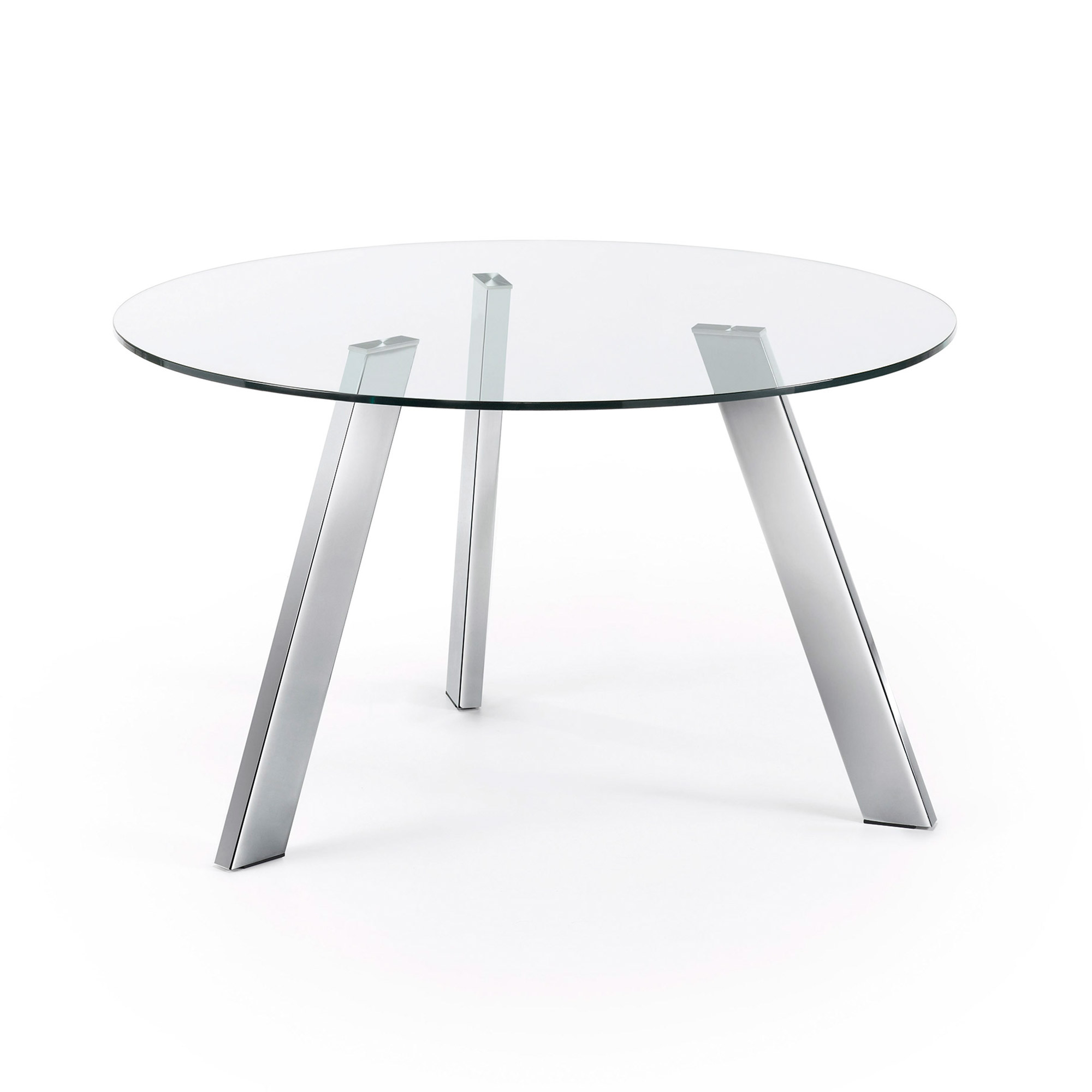 Klar Carib Rund Glas Krom Stål Ø130 Kave Home Spisebord - 8433840053011
