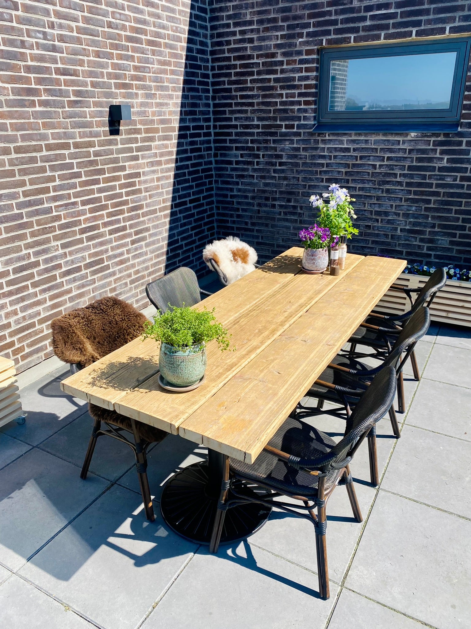 Havebord Genbrugsplanker Fenris Stel 180 Kabeltromlen Spisebord
