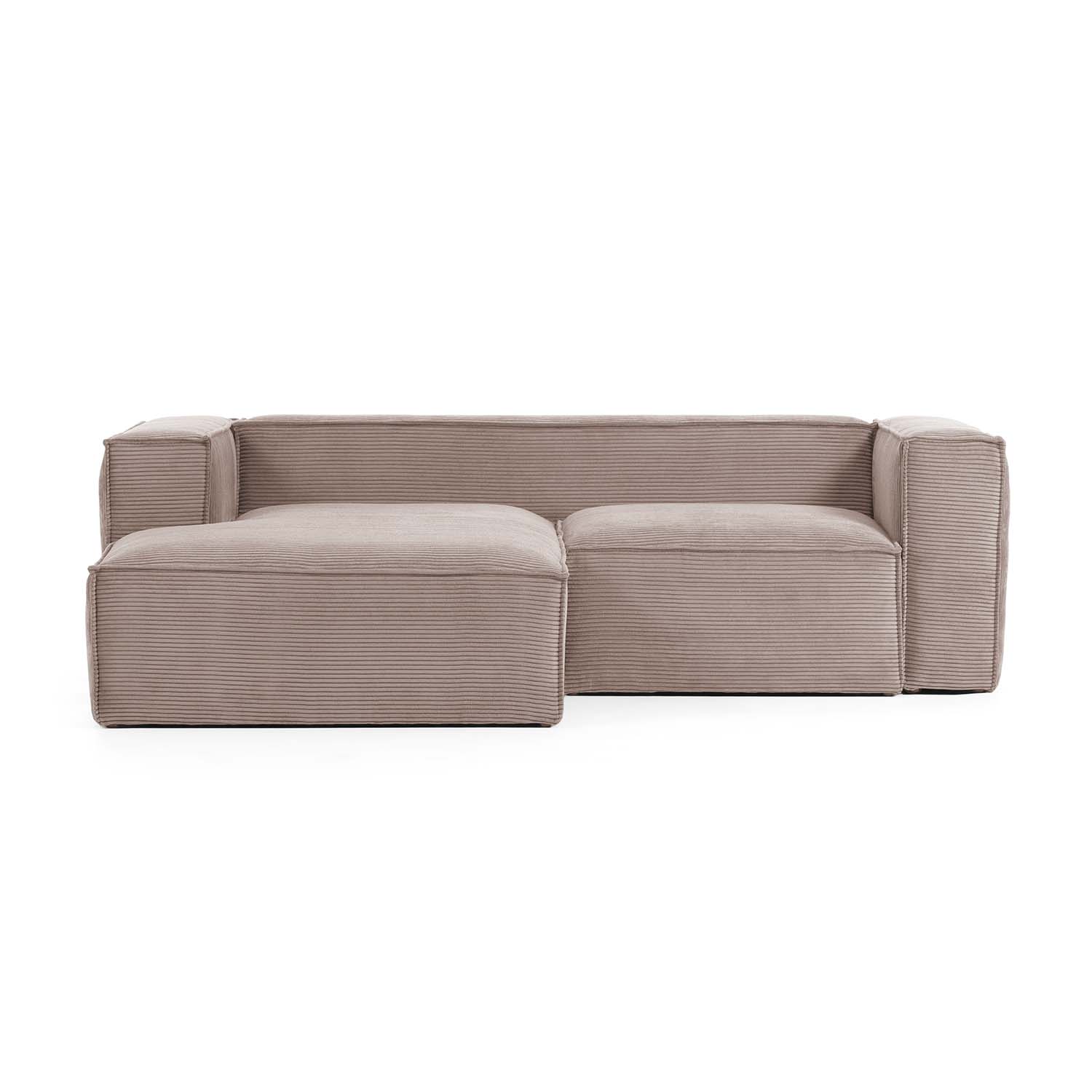 Rosa Blok Chaiselong Fløjl Kave Home Sofa - 8433840570075
