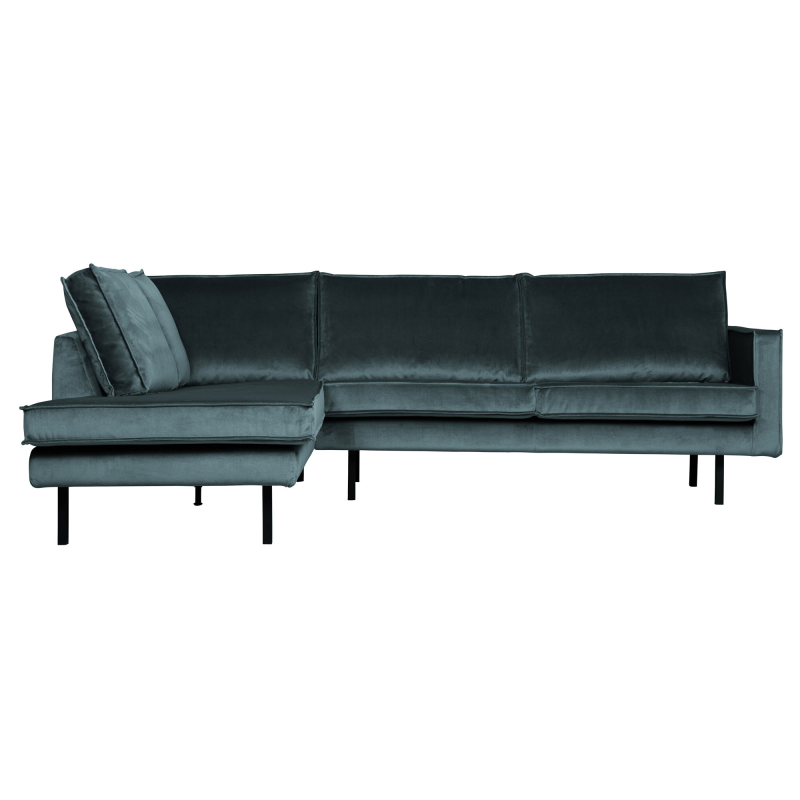 Teal Rodeo Hjørne Venstrevendt Velour Bepurehome Sofa - 8714713106530