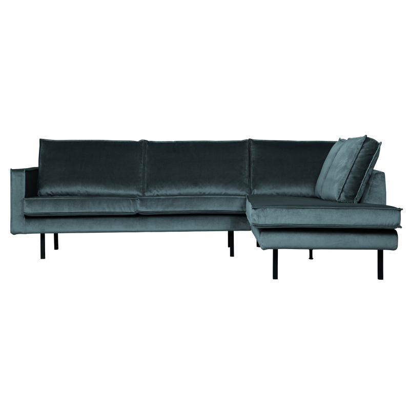 Teal Rodeo Hjørne Højrevendt Velour Bepurehome Sofa - 8714713106523
