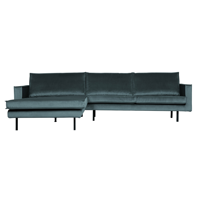 Teal Rodeo Chaiselong Venstrevendt Velour Bepurehome Sofa - 8714713105465