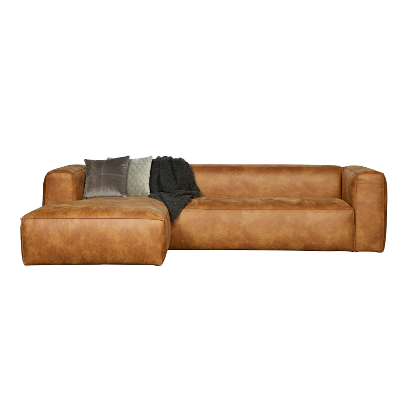 Cognac Bean Hjørne Venstrevendt Woood Sofa - 8714713061433