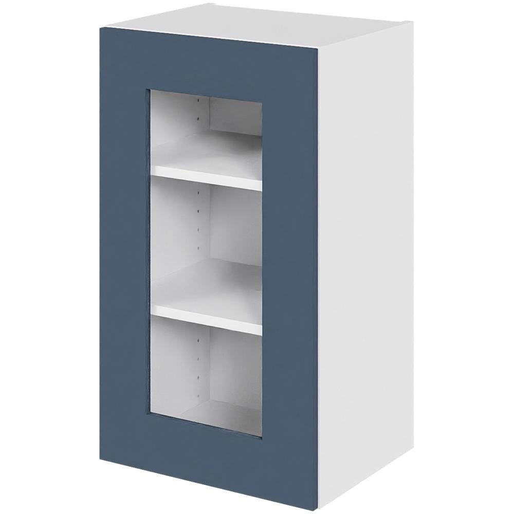 Multi Living Køkken Cibo Blue Overskab : : Låge Med Klart Glas Inklusiv Hylder Bredde: Multi-living Vitrineskab