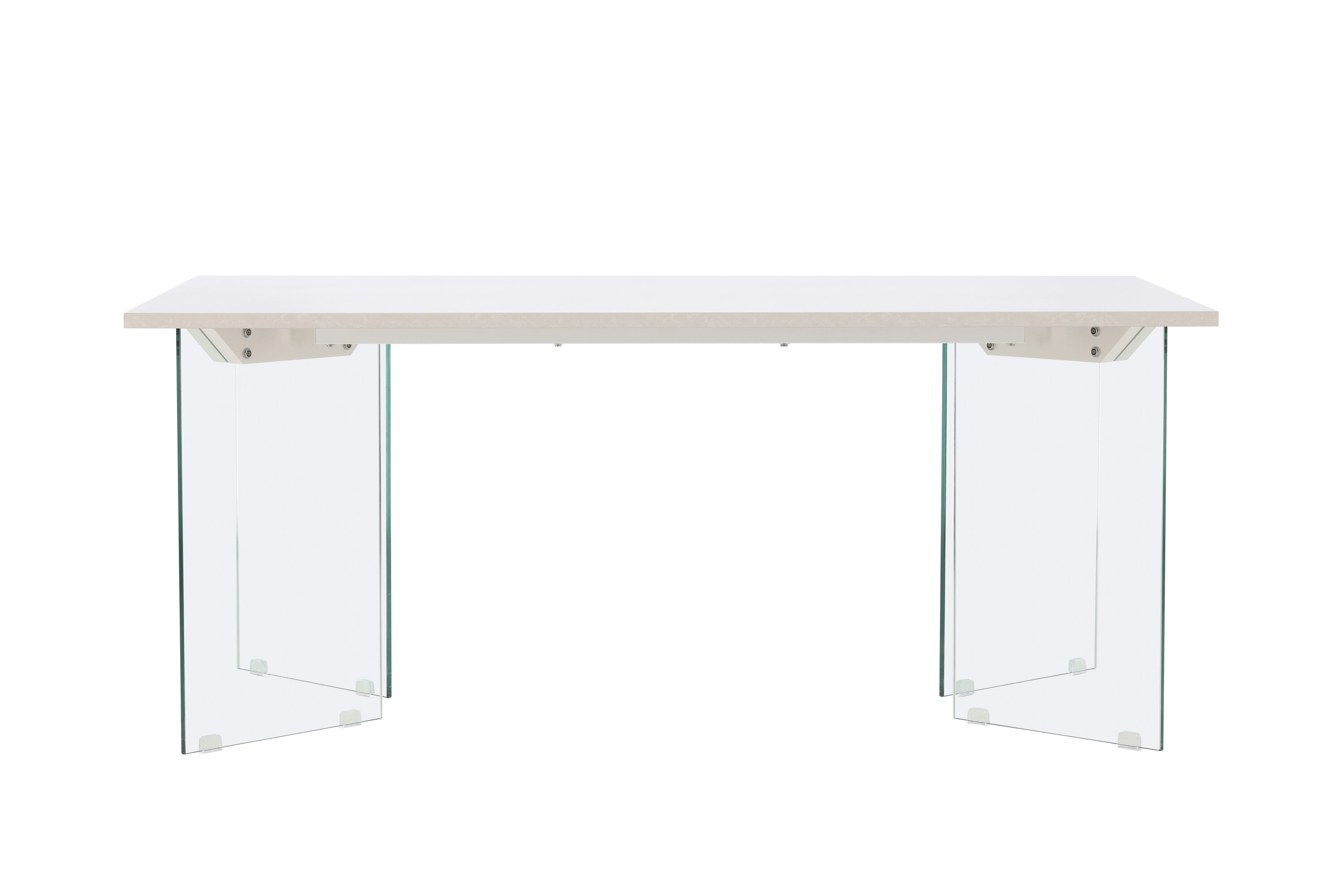 Grå Ester Rektangulær Lyse Betonlook Mdf Glas 100x180 Venture Design Spisebord - 7340220823779