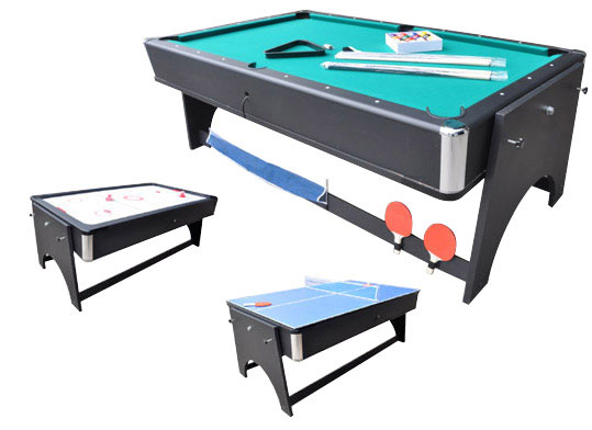 4i1 Multibord Med Pool Airhockey Bordtennis Megaleg Spisebord - 5712548130211